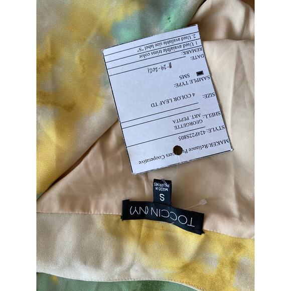 Toccin NY Midi Straight Skirt Side Tie Watercolor Factory Sample NWT Small - Picture 4 of 4